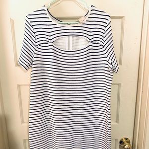 Stretchy Michael Kors Navy/White Striped dress